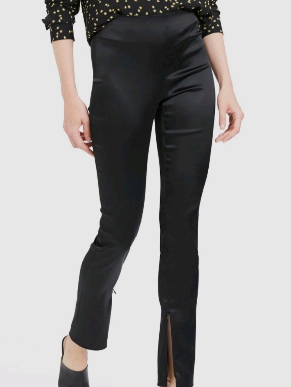 Theory Black Satin Zippered Ankle Skinny Professional Office Dress Pant Size 6